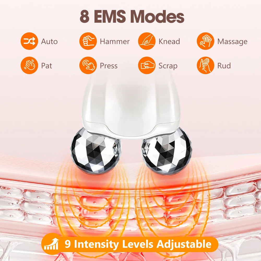EMS Electric Face Beauty Device with Red Light Vibration 8 Modes 9 Intensities EMS Lifting Firming Tightening Facial Massager