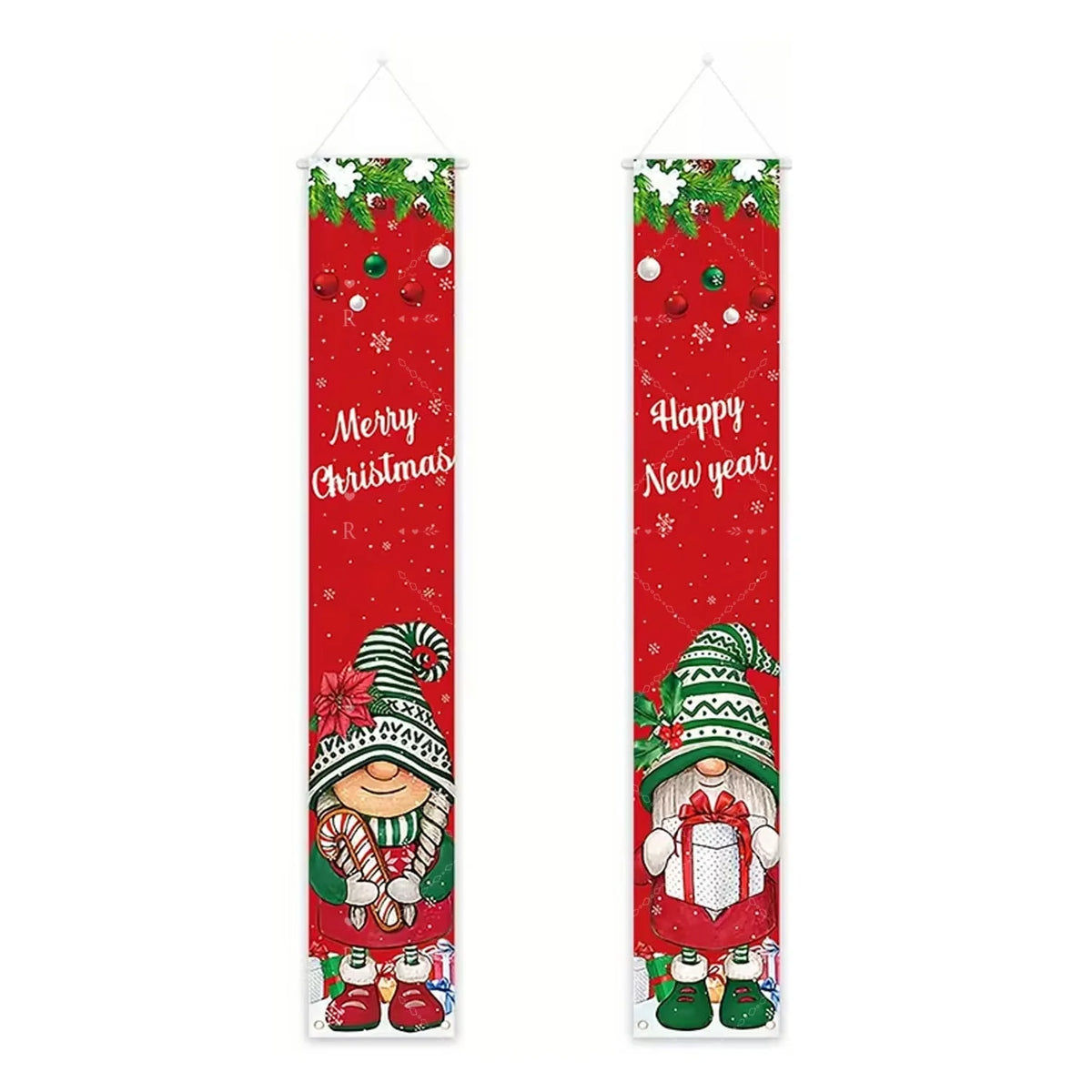 Merry Christmas Theme New Year Party Decorations Couplet Santa Claus Snowman Christmas Tree Wall Door Hanging Flags Banner Props