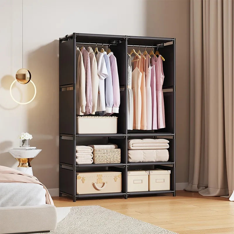New Wardrobe Home Bedroom Simple Assembly Wardrobe Economical Sturdy Durable Apartment Rental House Hanging Wardrobe