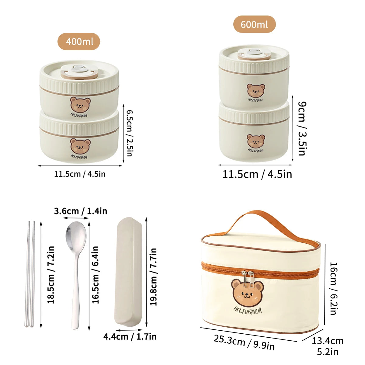 WORTHBUY Cute Thermal Bento Box Portable 304 Stainless Steel Lunch Box Heatable Sealed Leak-proof Food Container For Kids