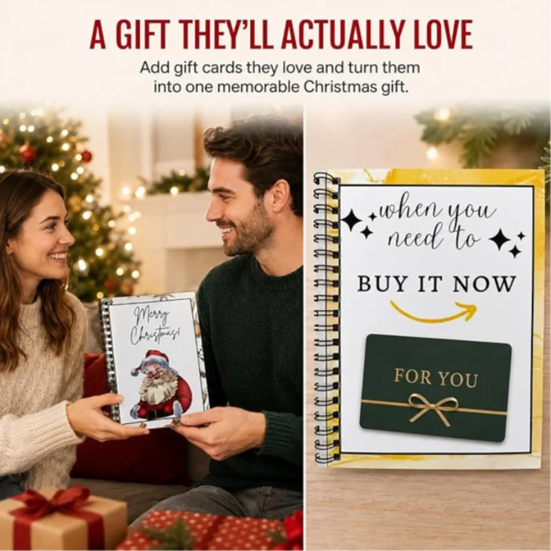 Christmas Gift Card Book Merry Christmas Diys Gift Cards Spiral-bound Merry Christmas Cards Books Cute Diy Gift Card Xmas Gifts