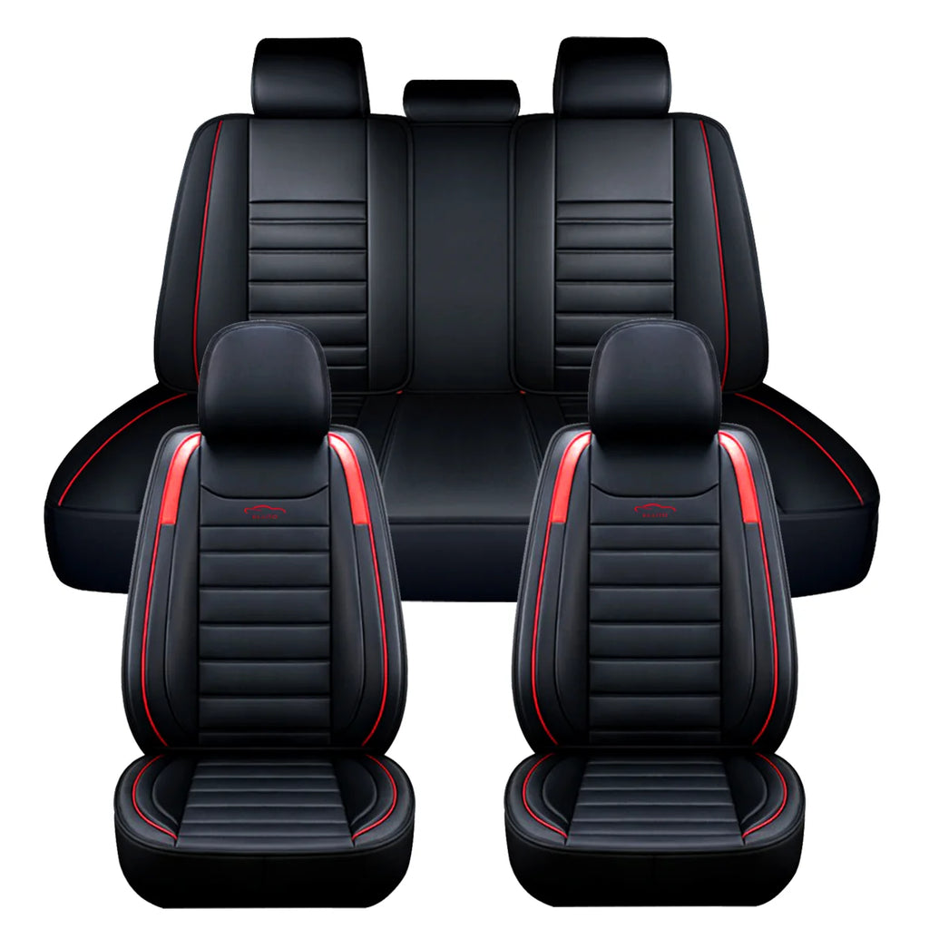5 Seats Universal Car Seat Cover PU Leather Car Seat Cushion Full Surround Protective Pad Fits Car SUV Truck Seat Accessories
