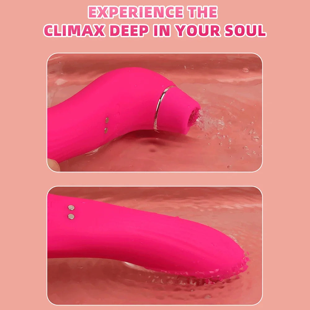 Dildo Vibrator for Women Clitoral Sucking Stimulation G-spot Vaginal Massage 2 in 1 Sucking Vibrator Female Pleasure  Adult Good