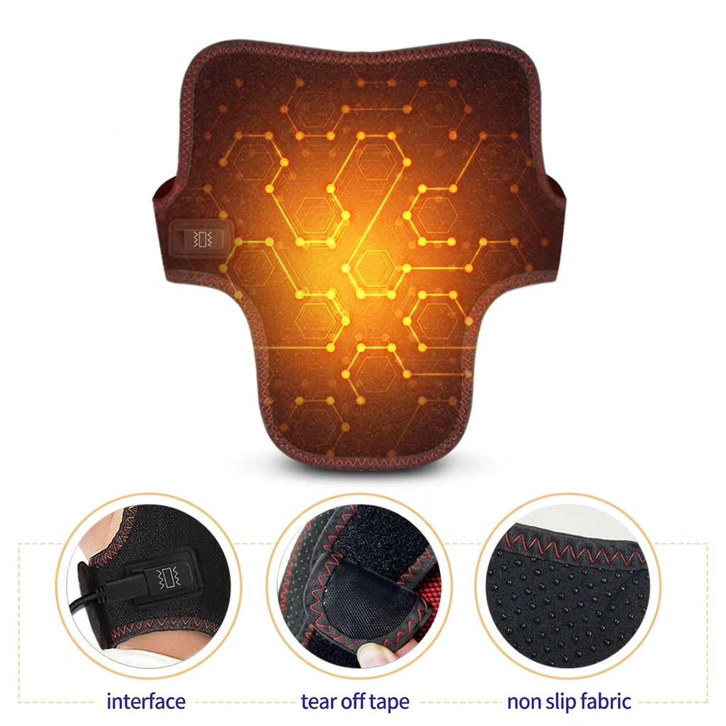 Electric Heated Neck Brace Massager Belt with 3 Adjustable Temperature Levels for Warmth And Neck Massage Relaxation Support