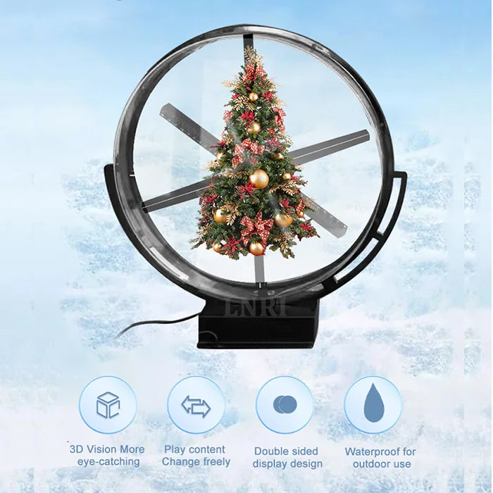 2025 Outdoor Wall Mount Waterproof 3D Hologram LED Fan Display Single/Double Side LOGO Display 3D Hologram Advertising Equipment
