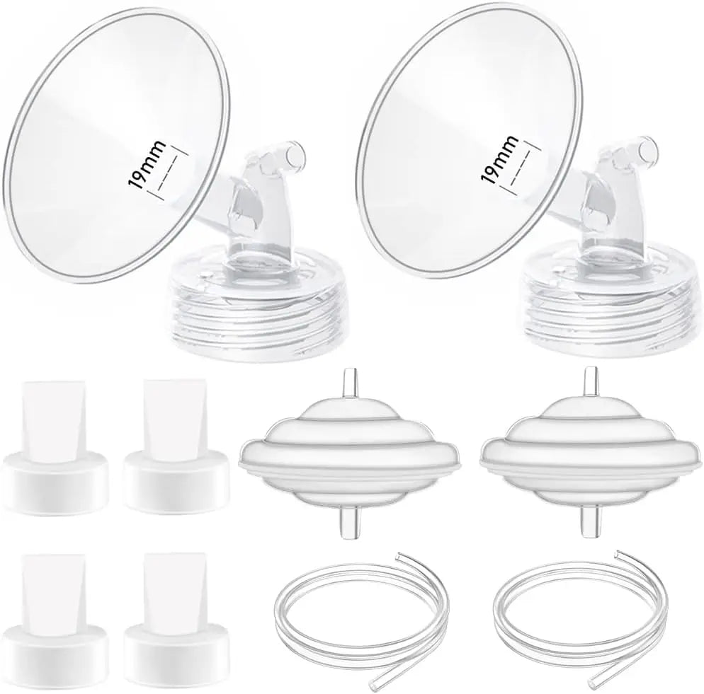 Flange Pump Parts Compatible with Spectra S1 S2 9 Breast Pumps Replacement, Includes Flange, Backflow Protector, Membrane, Duckbill Valve