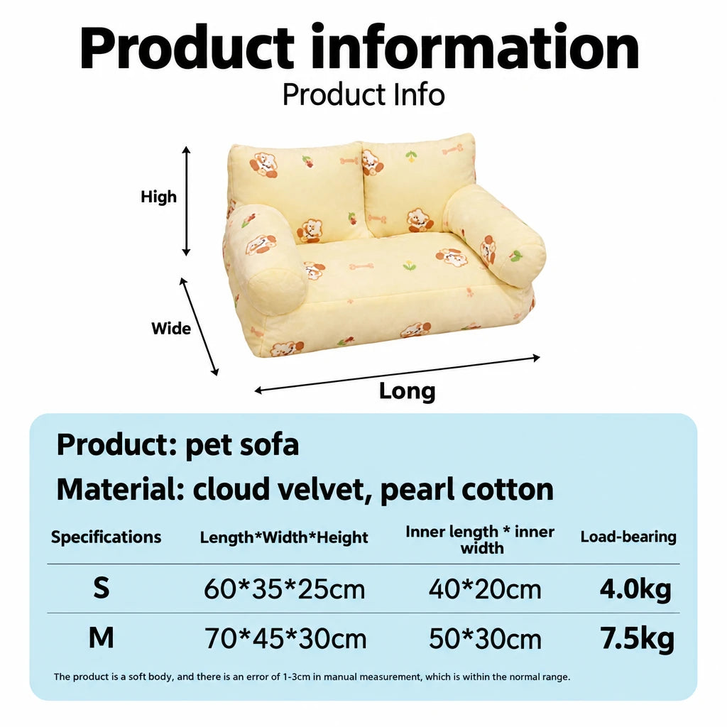 Luxury Winter Pet Cat Sofa Washable Dogs Nest Puppy Small Pet Kitten Dog Beds Indoor Kennel House Comfort Cats Bed Pet Suppiesl