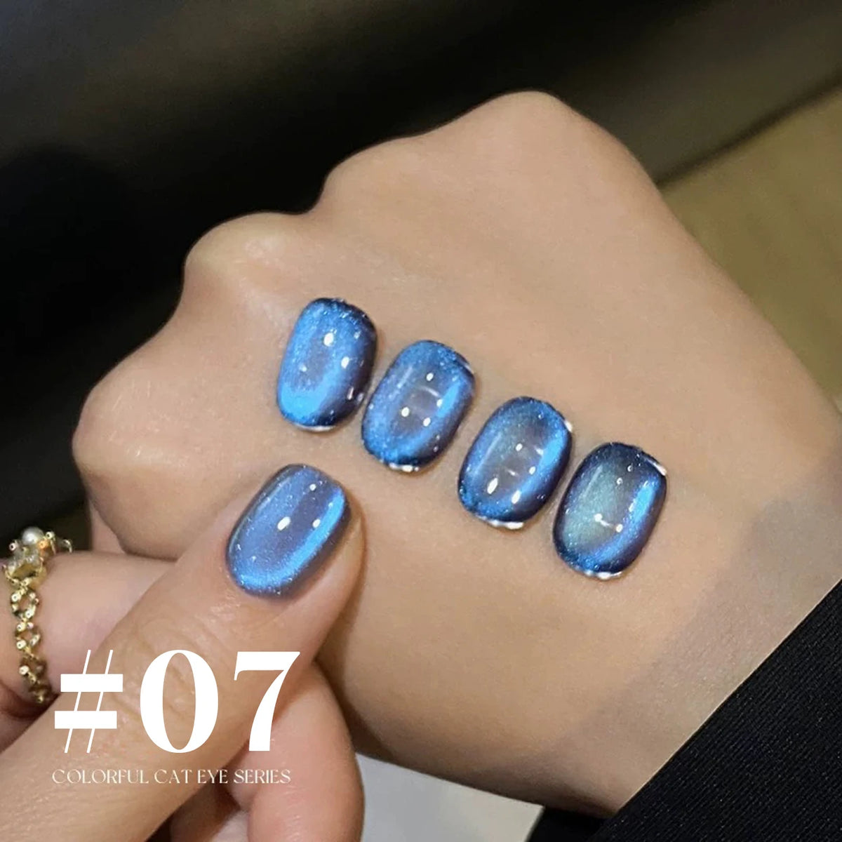 12ML 1-6PCS Summer And Autumn Island Glass Bead Magnet Cat Eye Gel Nail Polish Blue Nails Nail Art Nail Supplies
