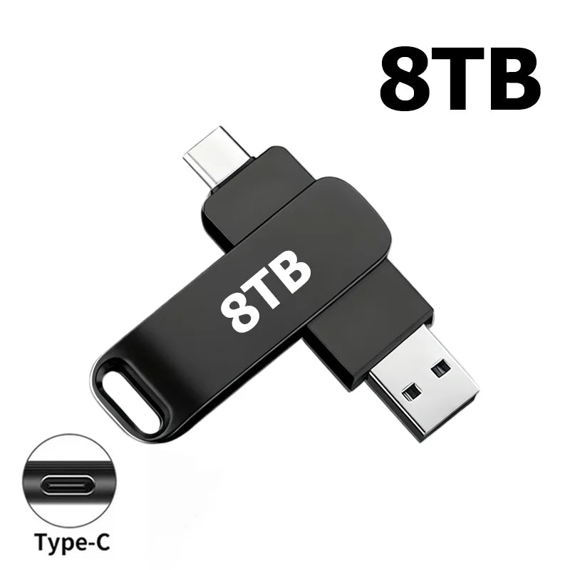 16TB Flash Drive USB 3.2 High Speed 2TB USB Transfer Type-C 2-In-1 8TB OTG Pendrive Waterproof Flash Drive For Computer Storage
