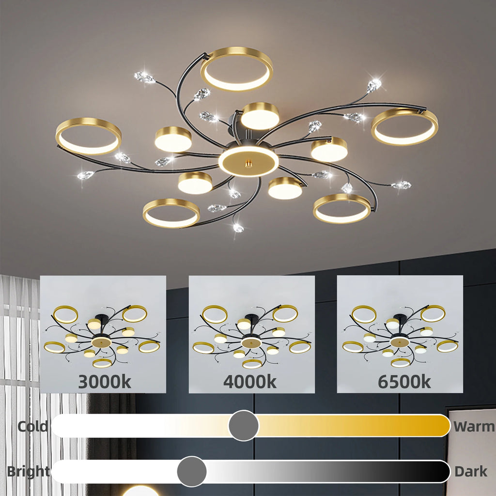 Lustre Chandelier Ceiling Lights Simple Black Gold Luxury Home Pendant Light Nordic Modern Smart Lobby Dining Room Chandeliers