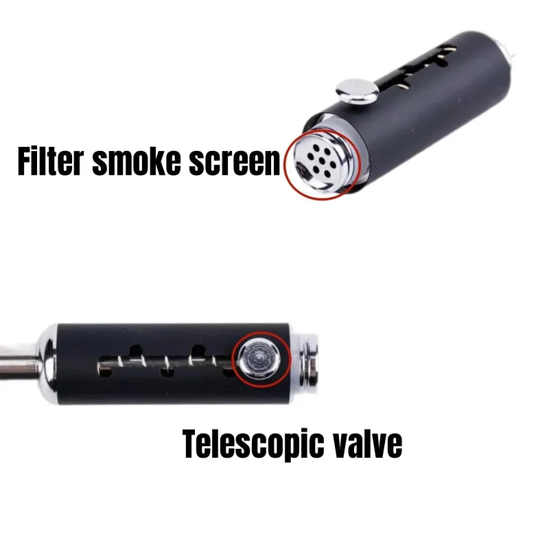 5-Level Adjustable Dry Herb Pipe, Metal Smoking Pipe with Glass Tube, Reusable Durable Tobacco Pipe Smoking Accessories