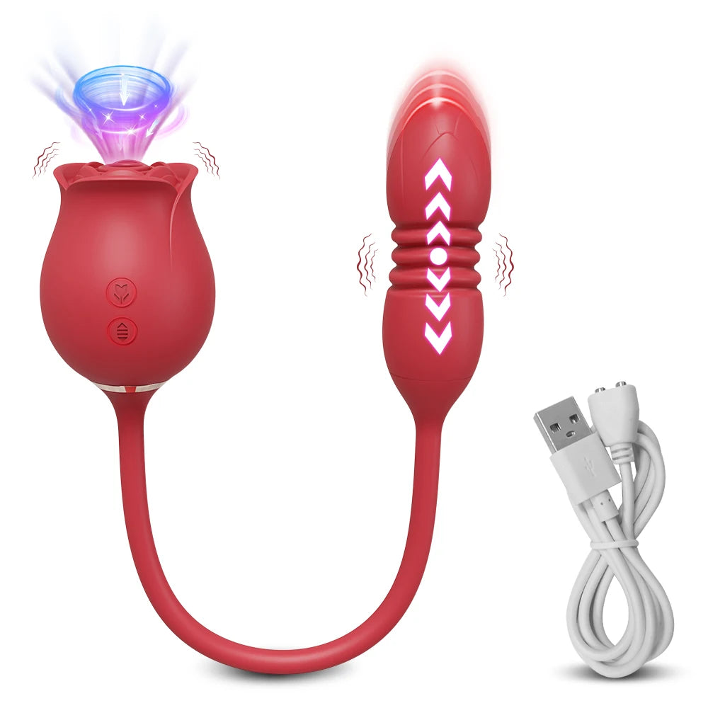 Sucking Thrusting Vibrator for Women Nipple Clit Stimulator Powerful Vibrating Egg Tongue Licking Clitoris Sucker Sexy Toy Dildo