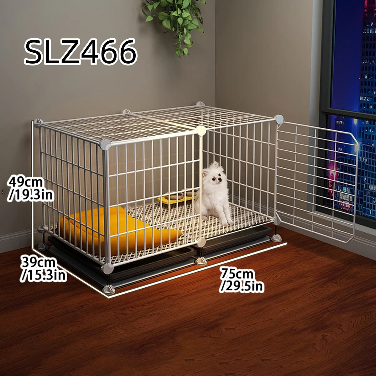 Dog Cage for Small Dogs Like Pomeranian, Teddy, Bichon, Warm Winter Pet Kennel for Medium-Sized Dogs with Separate Toilet Area