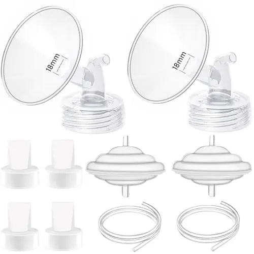 Flange Pump Parts Compatible with Spectra S1 S2 9 Breast Pumps Replacement, Includes Flange, Backflow Protector, Membrane, Duckbill Valve