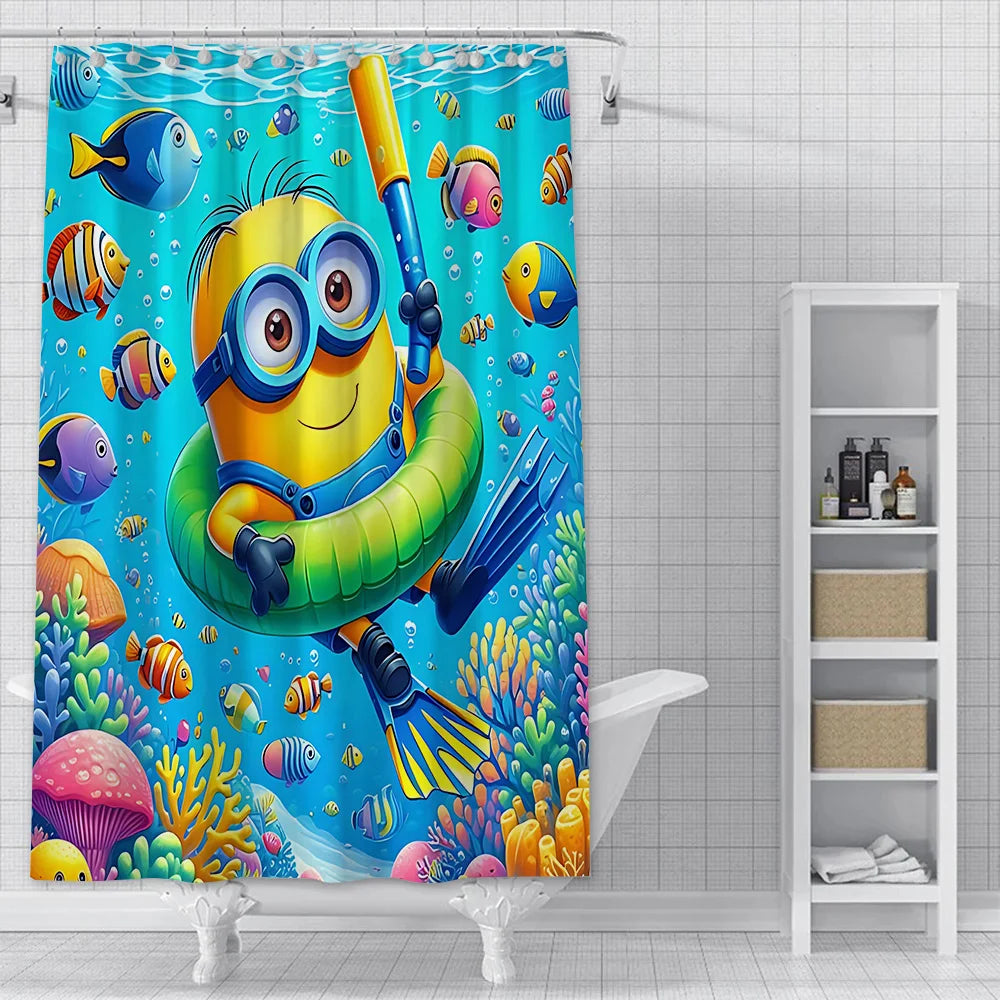 Shower For M-Minionss Curtain Waterproof Polyester Fabric Paint Colorful Bath Curtains Home Bathroom Decor Curtain With Hook