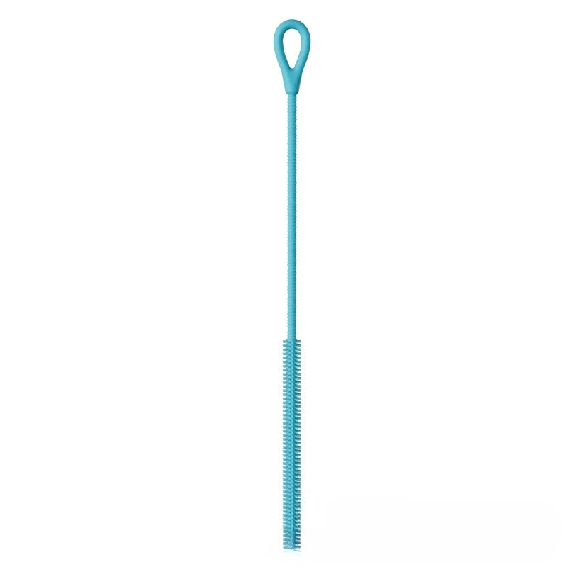 Silicone Wash Cup Brush with Long Handle Reusable Silicone Straw Cleaning Kit Diameter 6mm Bendable Soft Pipe Tube Cleaning