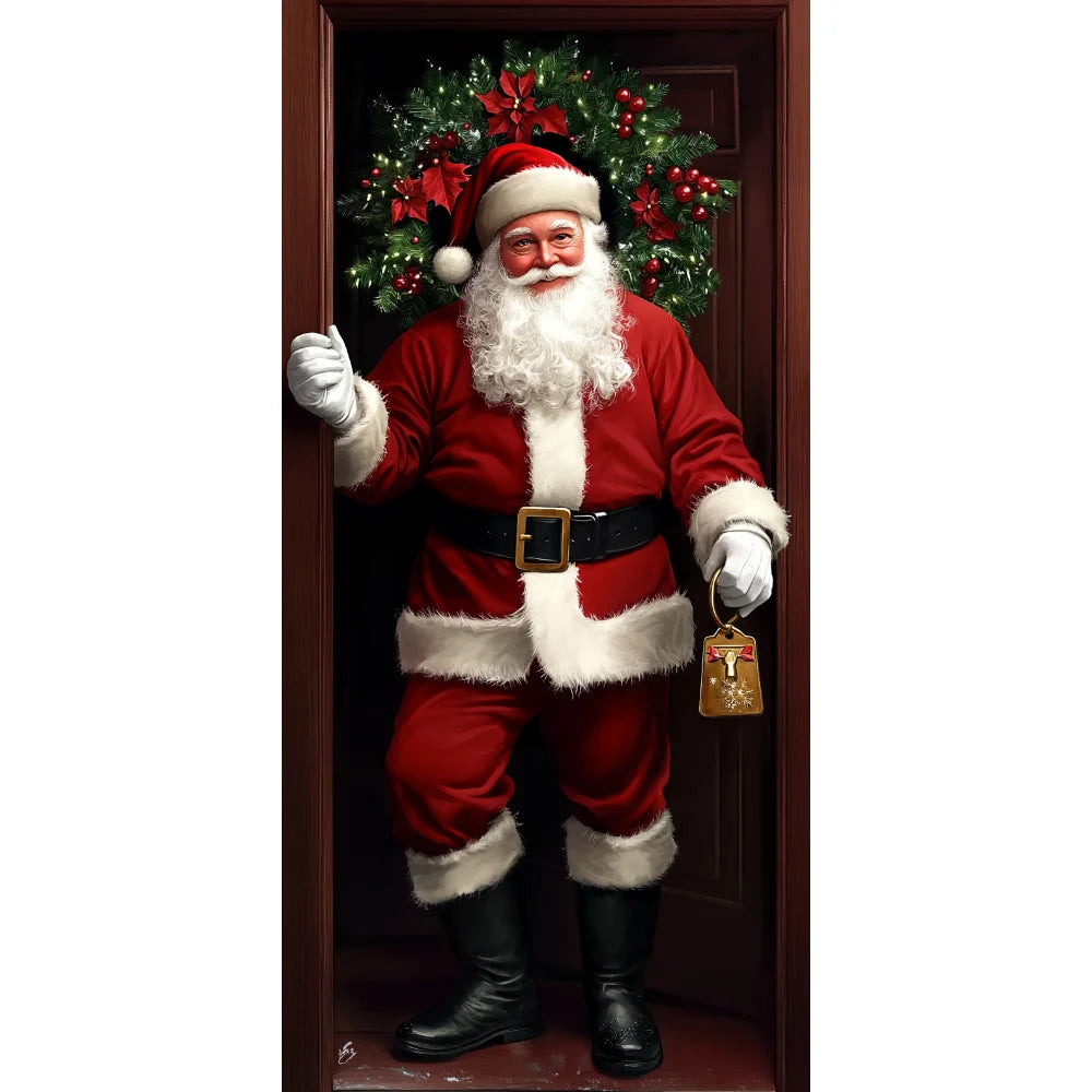 Christmas Door Hanging Banner Merry Christmas Decoration For Home  Navidad Christmas Wall stickers Xmas Gift New Year