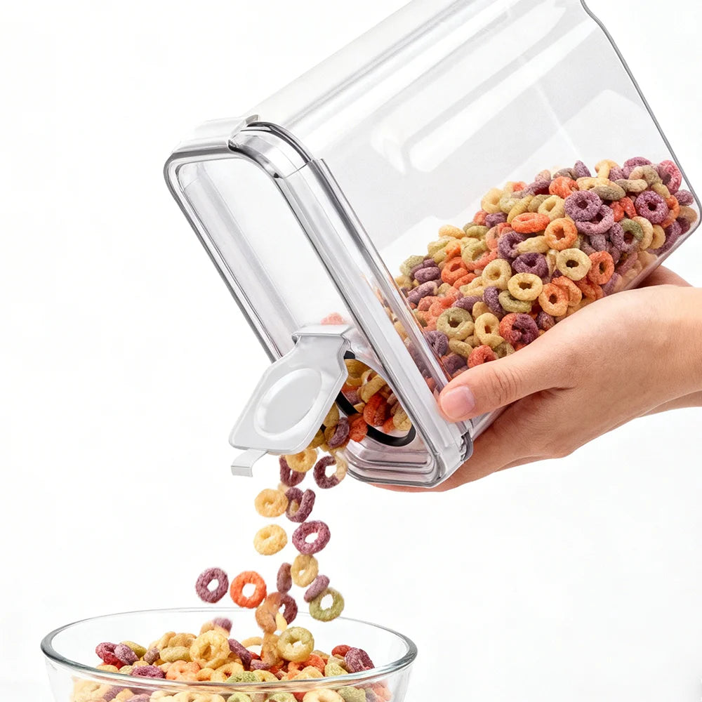 Airtight Food Storage Containers With Lid 4/8/12Pcs Storage Jar Cereal Dispenser Kitchen Organizer Transparent Sealed Tank