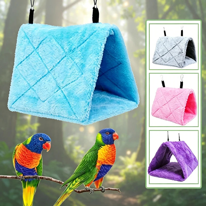 Bird Bed Winter Pet Bird Parrot Cages Warm Plush Hammock Hut Tent Bed Hanging Cave for Sleeping and Hatching Bird Accessories