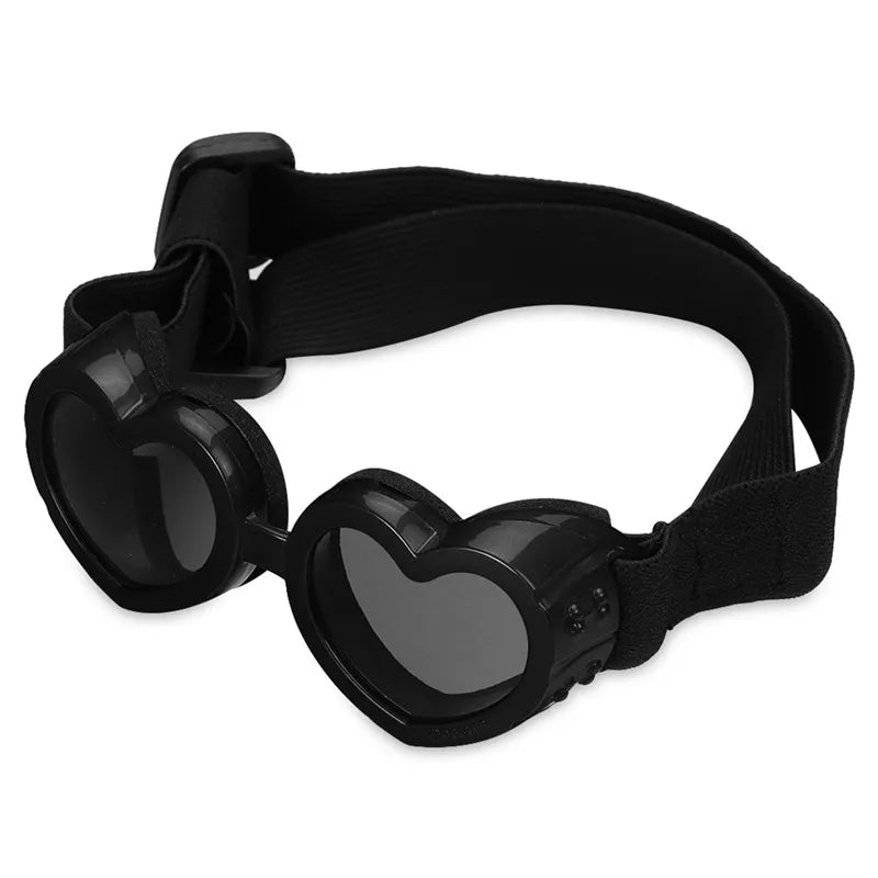 1 pc Heart-shaped Small Dog Sunglasses Waterproof UV Protection Cat Sunglasses with Adjustable Strap Goggles Pet Products