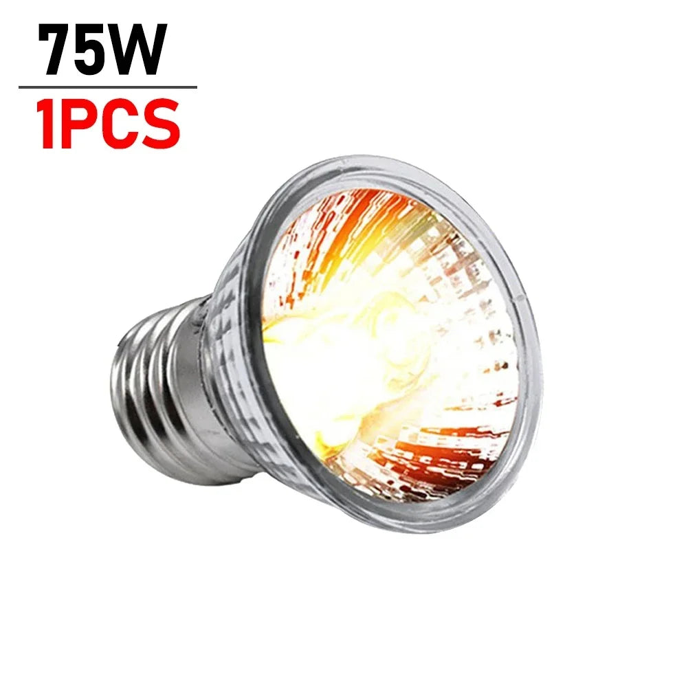 1/2/5/10PCS UVA+UVB Reptile Heat Lamp 25/50/75W Full Spectrum Basking UV Light Bulb for Snakes, Turtles, and Amphibians