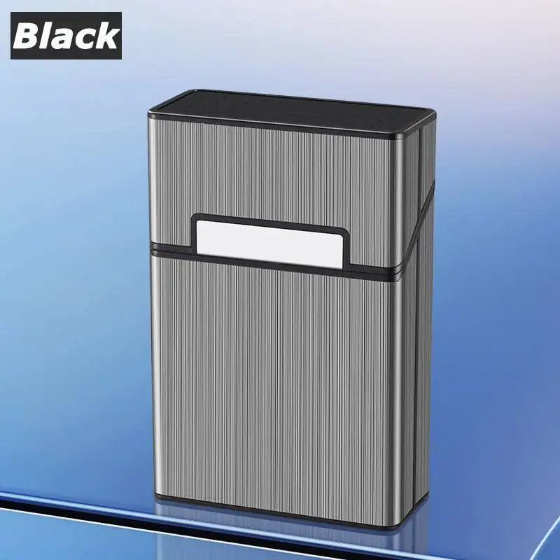 Portable Cigarette Case Metal Smoking Cigarette Box 20pcs Capacity Tobacco Holder Cigarettes Pack Cover Storage Box Men's Gadget