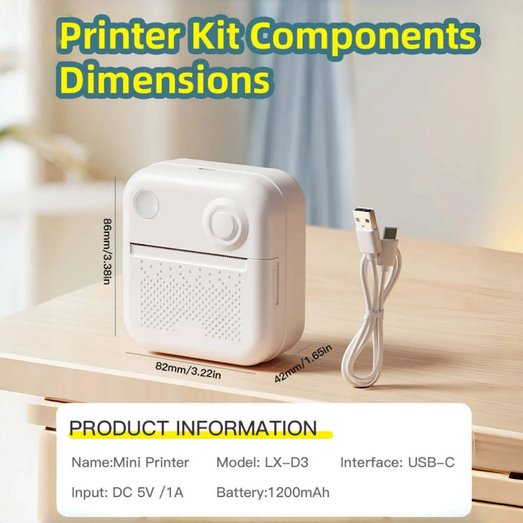 Dolewa D3 Portable Thermal Printer Stickers Paper for Mini Label Makers, Error Printing, and Photo Printing