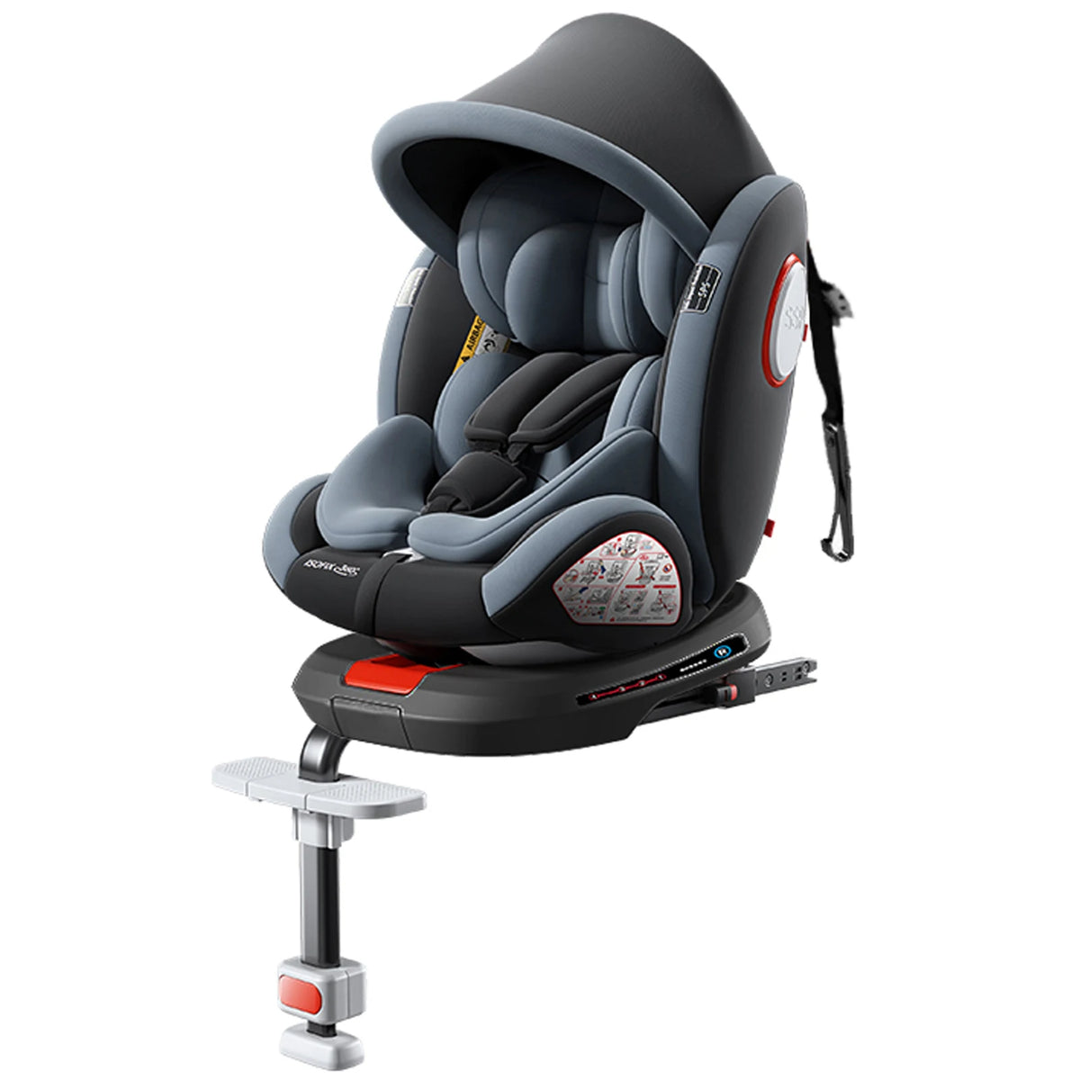 360° Swivel Baby Car Seat with Easy In-Out Rotation, ISOFIX, I-Size R129 Child Seat 40-150cm, 10-Position Headrest, 4 Recline Angles, Thick Padded Seat, Side Impact Protection, Rearward & Forward Facing for Infant, Toddler, and Kids
