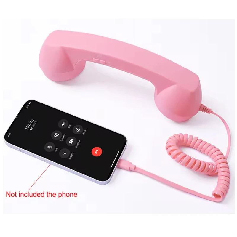 Retro Phone Handset Type-C Directly Plug Into Mobile Phone Handset For Cell Phones, Smartphone,Radiation Proof