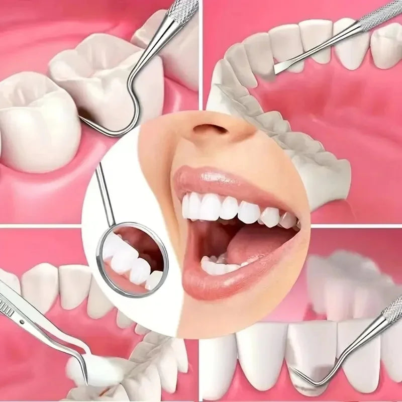 3-8P Stainless Steel Dentist Oral Tools Cleaning Flossing Tartar Removal Easy to Clean Not Easy to Break Dental Oral Mirror Care