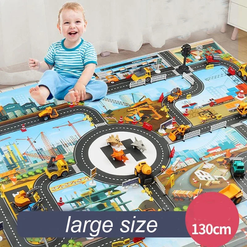 Baby Play Mat City Traffic Car Park Waterproof Parking Lot Kids Playmat Kids Rug Boy Girl Educational Toys for Children Map