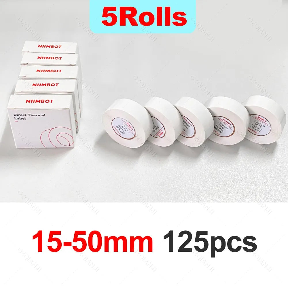 Niimbot D11/D101/D110 Mini Portable Printer White Tape Sticker Papers Waterproof Anti-Oil No Glue Thermal Label Printer Rolls