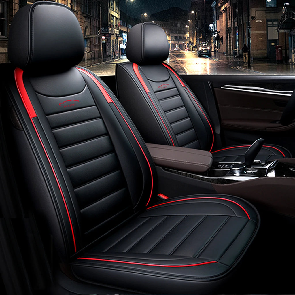 5 Seats Universal Car Seat Cover PU Leather Car Seat Cushion Full Surround Protective Pad Fits Car SUV Truck Seat Accessories