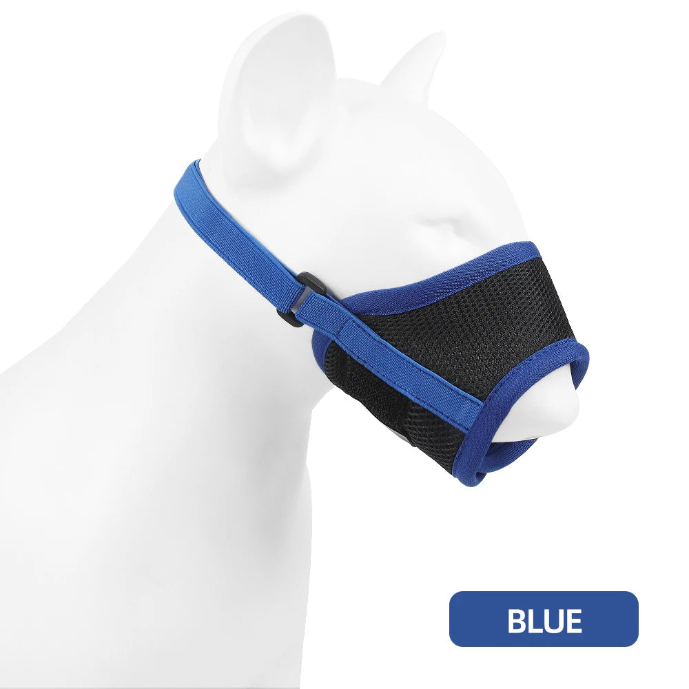 Dog Muzzle Anti-Barking Pet Adjustable Anti-Bite Puppy Breathable Soft Dog Mouth Cover Elastic Strap Pet Supplies Basket Muzzle
