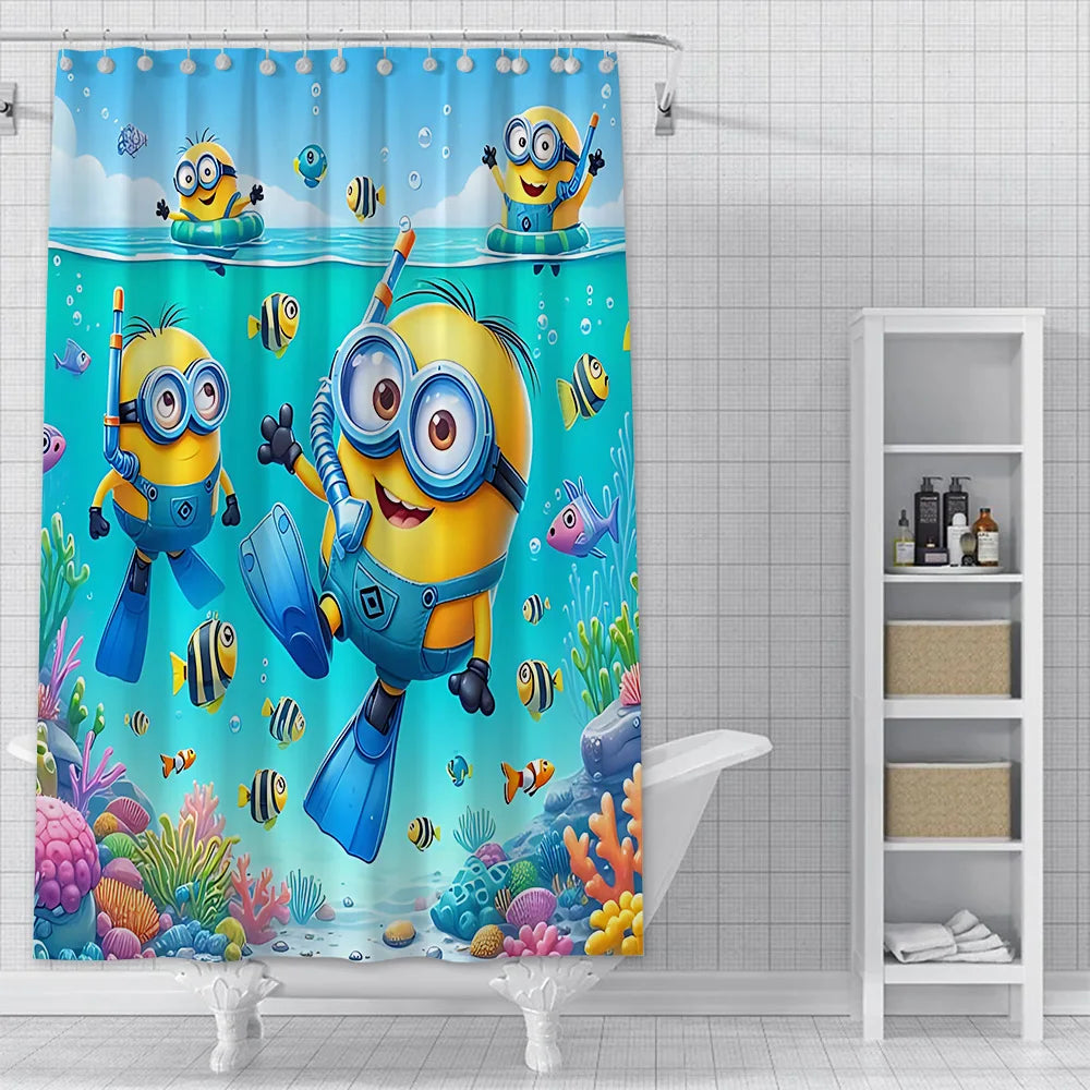 Shower For M-Minionss Curtain Waterproof Polyester Fabric Paint Colorful Bath Curtains Home Bathroom Decor Curtain With Hook