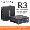 FIREBAT Mini PC R3 AMD Ryzen 3 4300U LPDDR4 8GB 16GB RAM 256GB 512GB SSD Windows11 Pro Wifi6 BT5.2 Support 4K 60Hz Desktop Computer