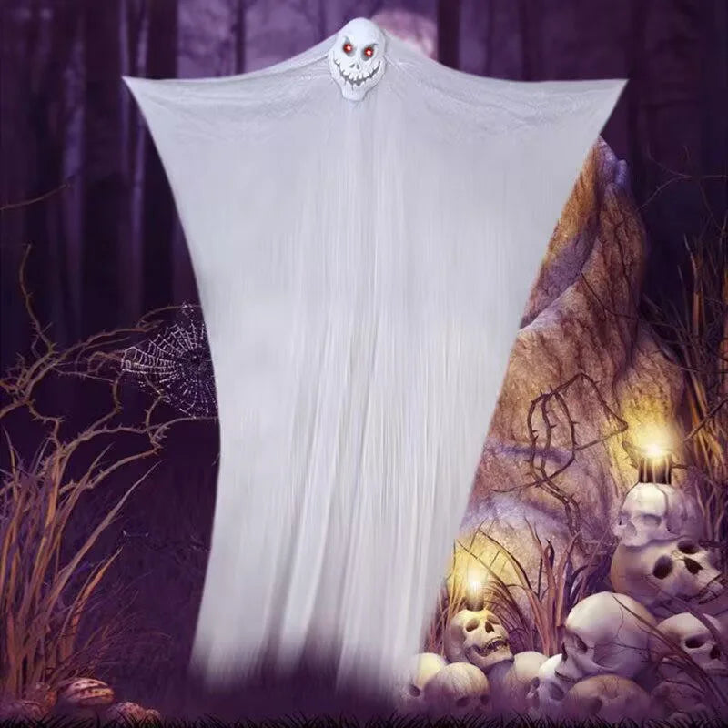 3.3M Halloween Ghost Hanging Decoration with Sound Activated and Glowing Eyes for Haunted House Escape Room Outdoor Prop Decor