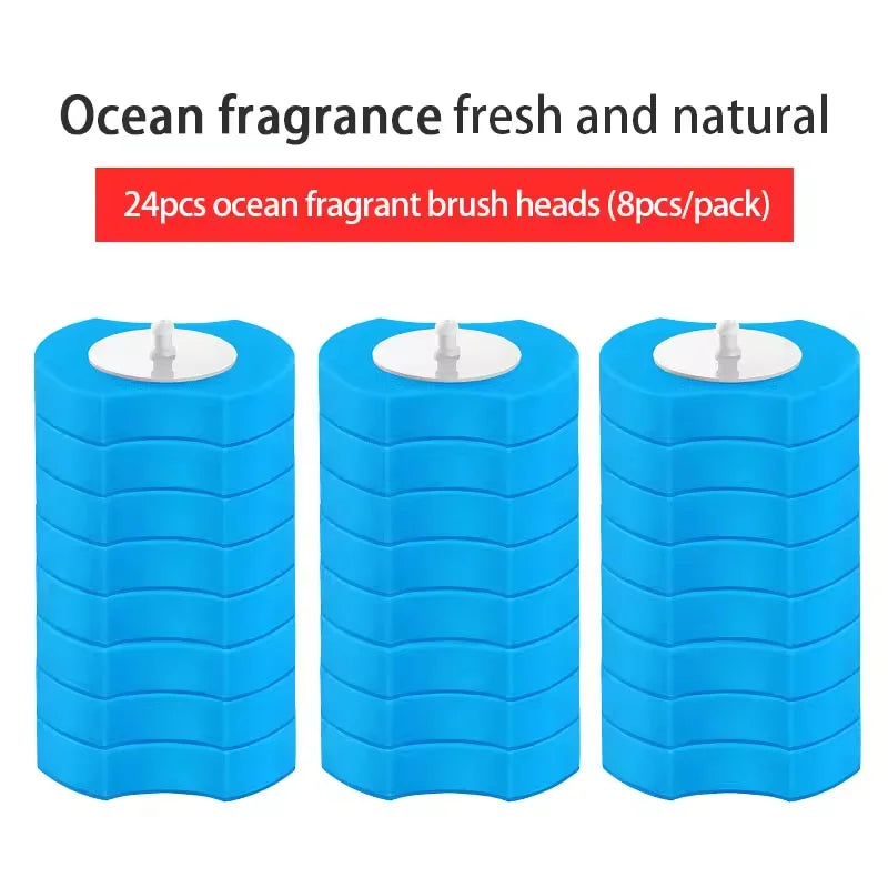 24PCS Disposable Toilet Brush Heads Toilet Bowl Wand Refills Bowl Cleaners Scrubbing Pads for Bathroom Toilet Household Cleaning
