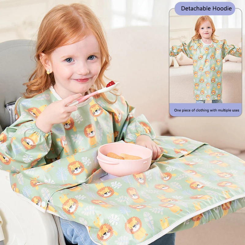 Baby Bibs Art Drawing Apron Toddlers Reverse Long Sleeve Waterproof Smock Boys Girls Bib Kindergarten Children Feeding Aprons