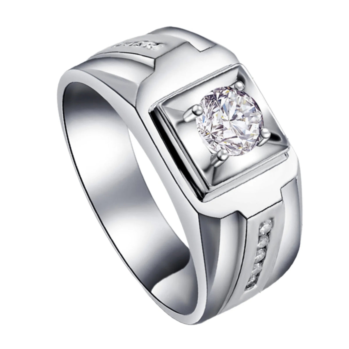 925 Sliver Man Rings Shining Zircon for Man Women Wedding Engagement Jewelry Fashion Luxury