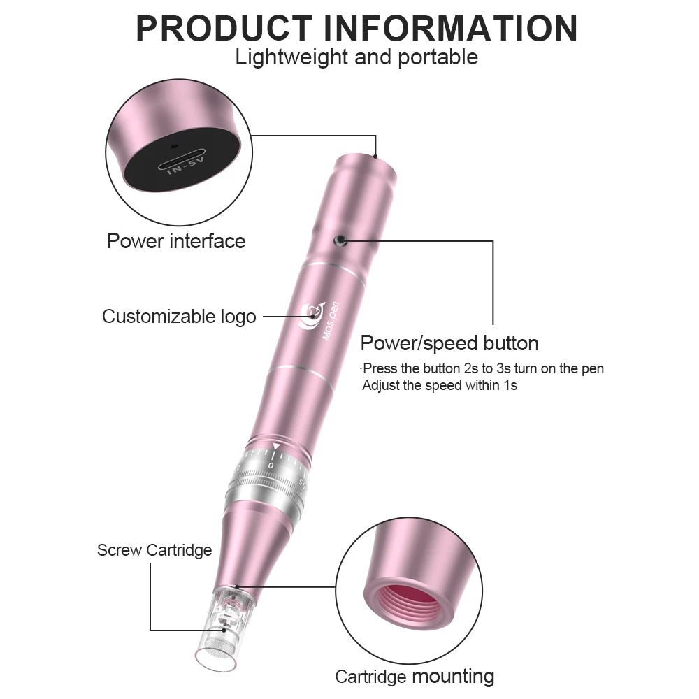 Wireless Microneedling Derma Pen L1 Skin Care Tool With Two 36 Pin Cartridges
