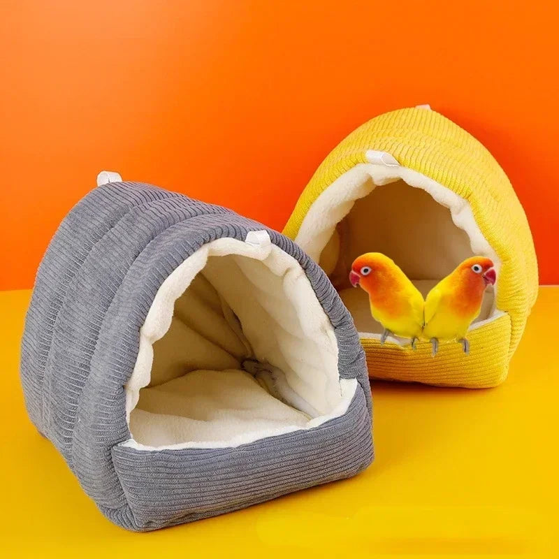 Cute Winter Warm Bird Cage Parrot Cotton Nest Budgie Hammock Hut Tent Bed Hanging Cave Pet Products