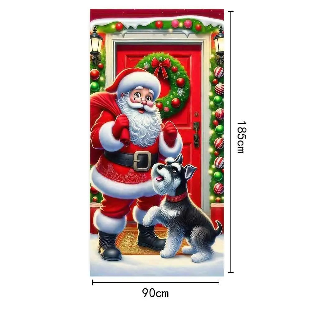 Christmas Door Hanging Banner Merry Christmas Decoration For Home  Navidad Christmas Wall stickers Xmas Gift New Year