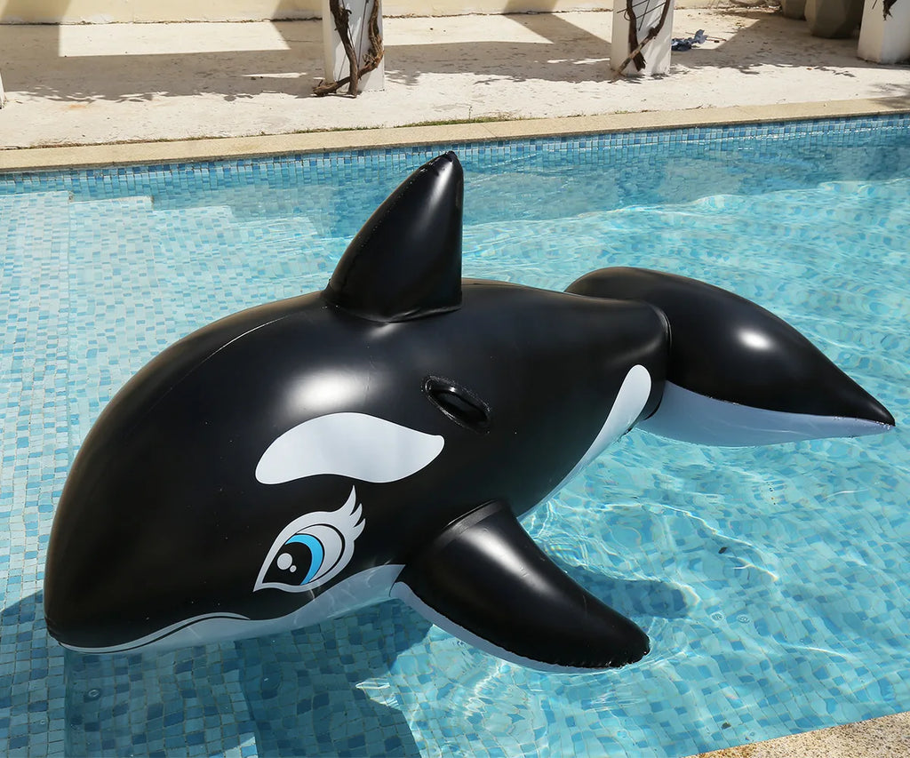 Giant Whale Inflatable Floating Bed Pool Swimming Ring Ride-on Boat Raft Water Seat Air Mattress for Beach Party Pool
