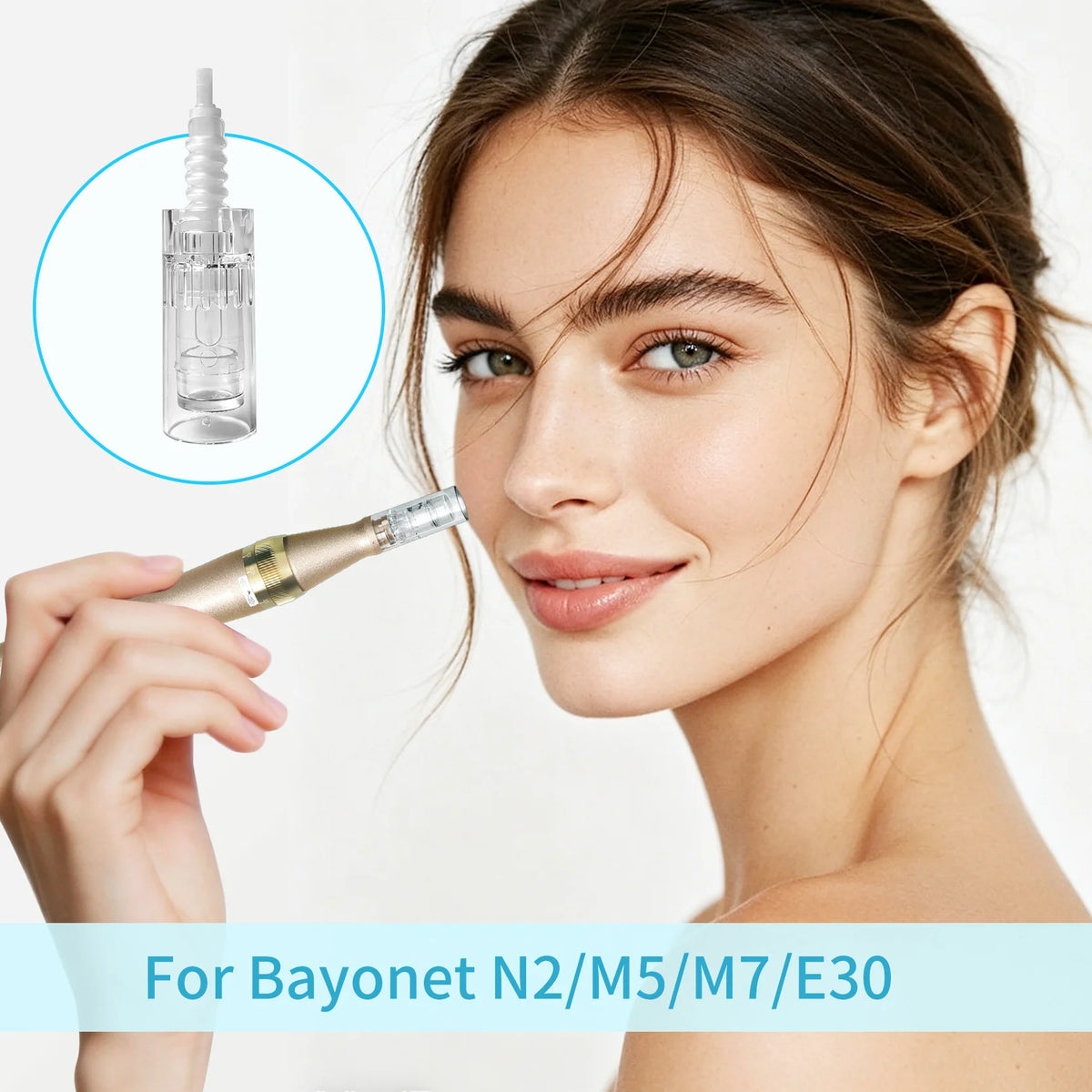 15Pcs Dr Pen Microneedle Cartridge Use for N2/M5/M7/E30, 9/12/24/36/42Pin&Round/Square Nano Use for Facial Needle Length 0.25mm
