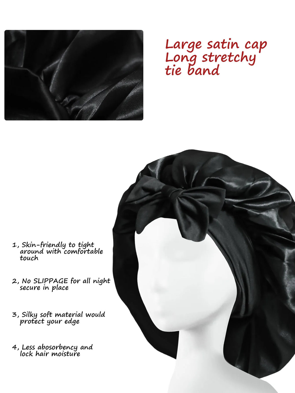 Satin Bonnet Silk Bonnet Adjustable Bonne For Sleeping Hair Bonnet With Tie Band Bonnets For Women Men