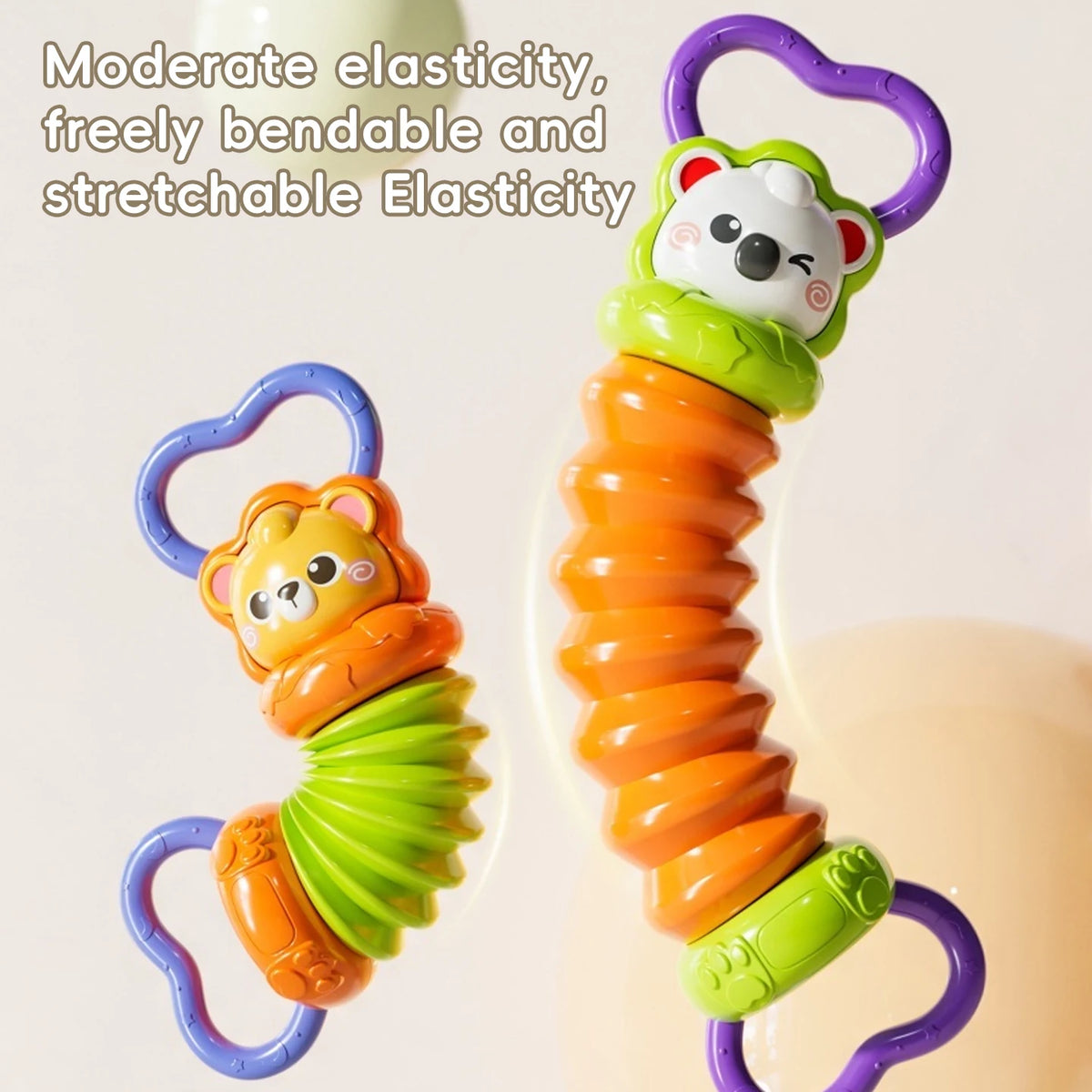 Baby Musical Accordion Toy Stretch Squeeze Animal Early Education Music Sensory Motor Skill Development for 6+ Months Infants