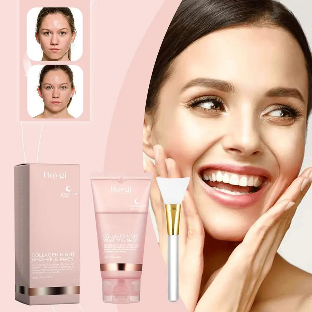 Collagen Peel Off Mask Collagen Overnight Wrapping Mask Hydrating Moisturizing Hydrolyzed Collagen Mask Korean Skin Care