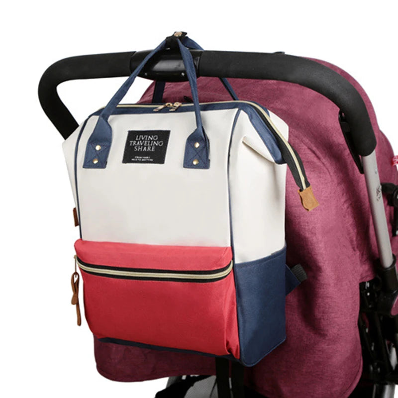Large Capacity Canvas Diaper Bag, Multifunctional Baby Bottle Thermal Insulation Travel Storage Bag, Fashionable Diaper Bag, Hanging Bag