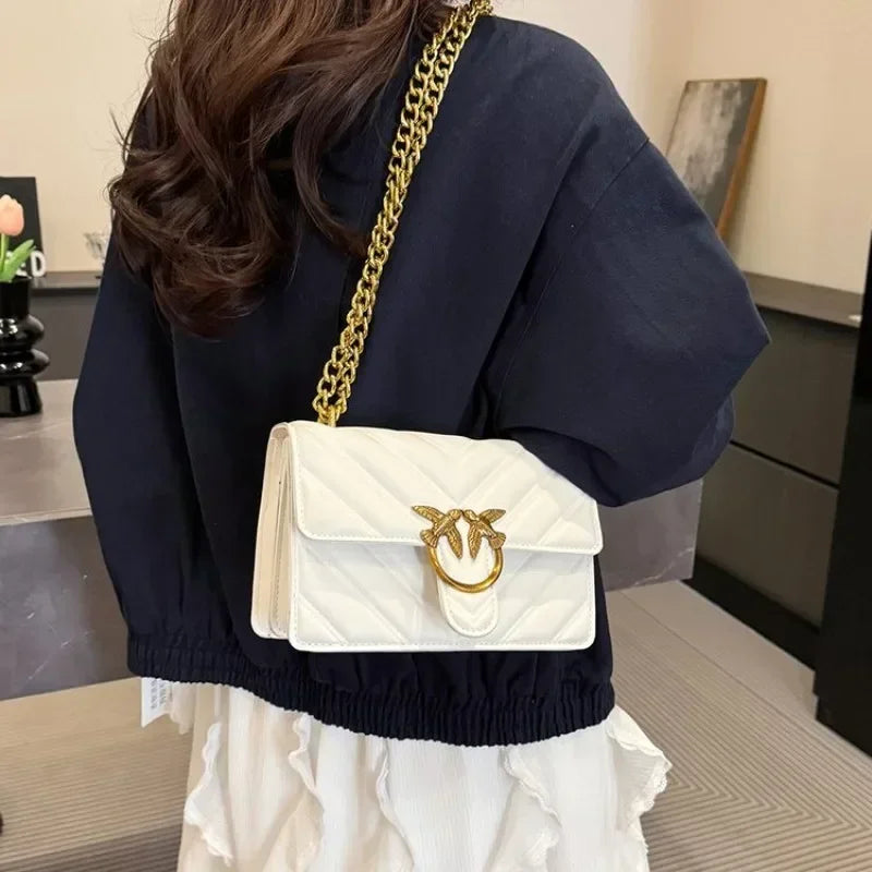Stylish Leather Diaper Bag, Elegant Crossbody Handbag For Women, Luxury Designer Logo Large Capacity Tote Mommy Bag